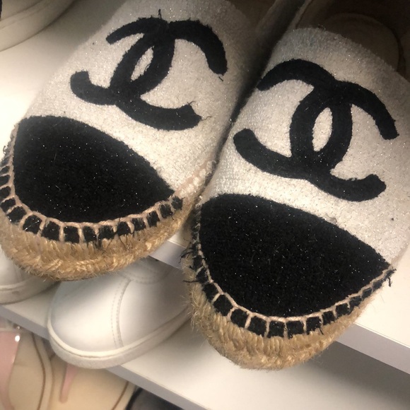 Chanel white black comfy Chanel Espadrilles size 37 - Picture 6 of 6